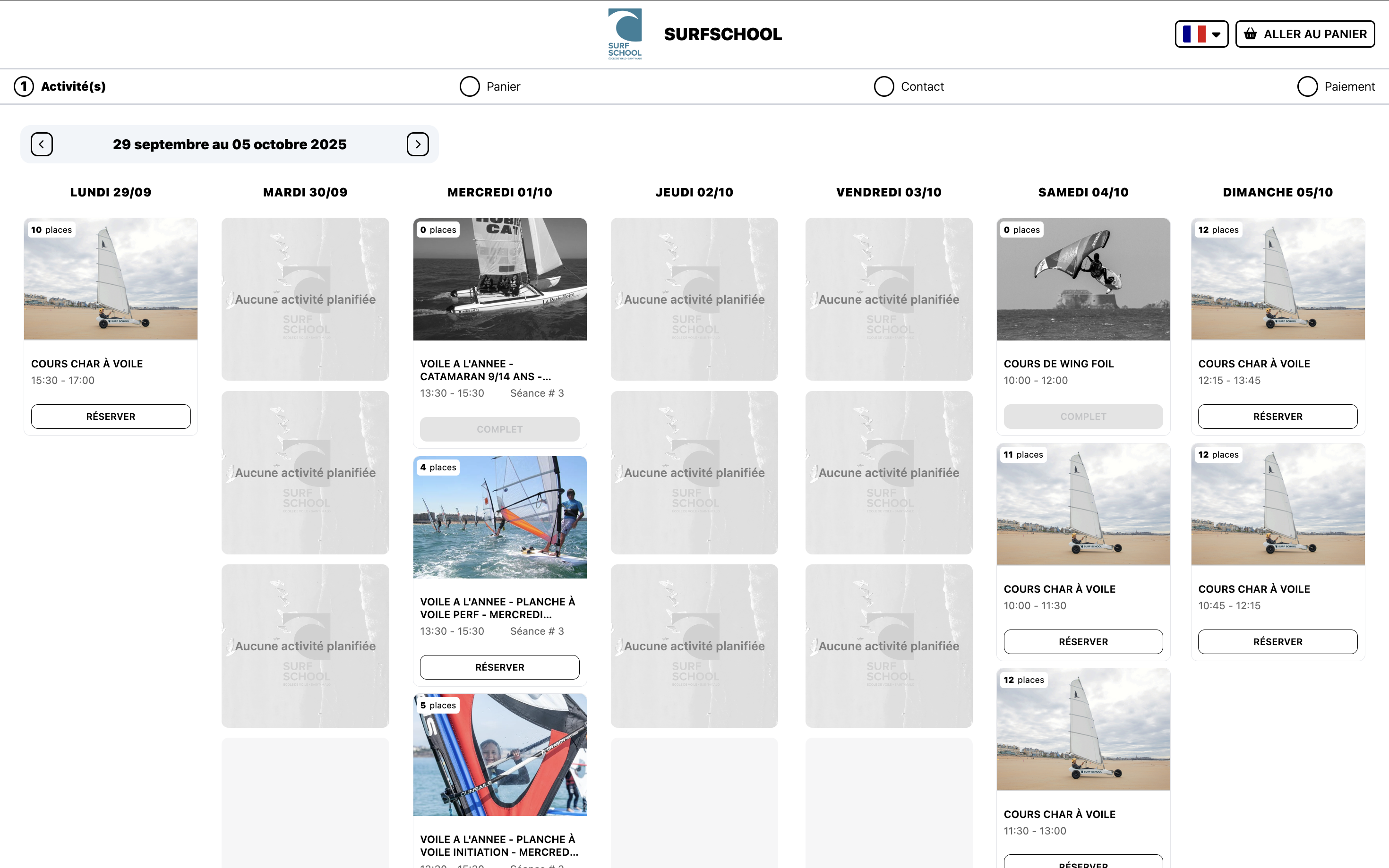 Calendrier de réservation en ligne Izidoor